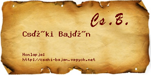 Csáki Baján névjegykártya